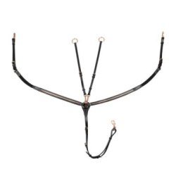 Equestro Pettorale con forchetta e clincher oro rosa - Nero