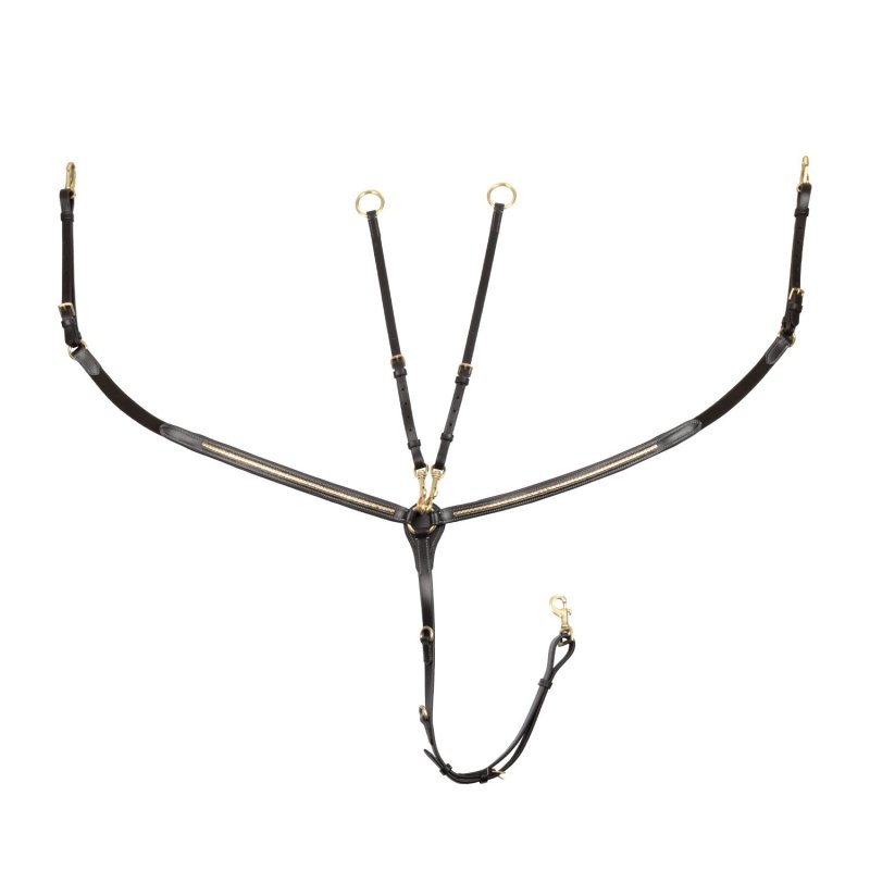 Equestro Pettorale con forchetta e clincher in ottone - Testa di moro