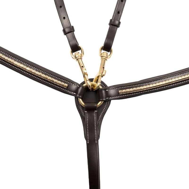 Equestro Pettorale con forchetta e clincher in ottone - Testa di moro