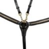 Equestro Pettorale con forchetta e clincher in ottone - Nero