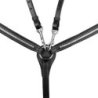 Equestro Pettorale con forchetta e clincher argentato - Nero