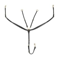 Equestro Pettorale in pelle con forchetta ET02001N - Nero