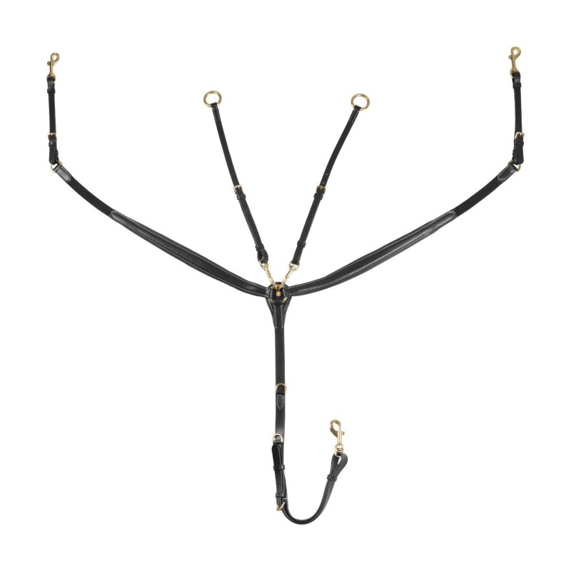Equestro Pettorale in pelle con forchetta ET02001N - Nero