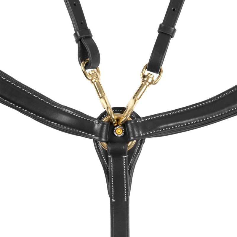 Equestro Pettorale in pelle con forchetta ET02001N - Nero