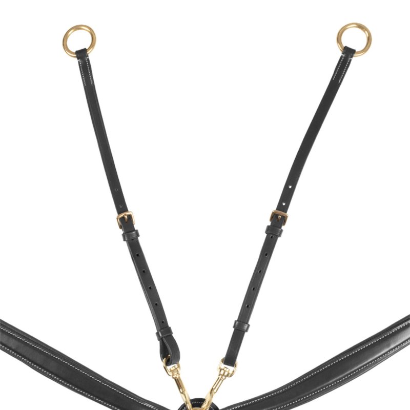 Equestro Pettorale in pelle con forchetta ET02001N - Nero