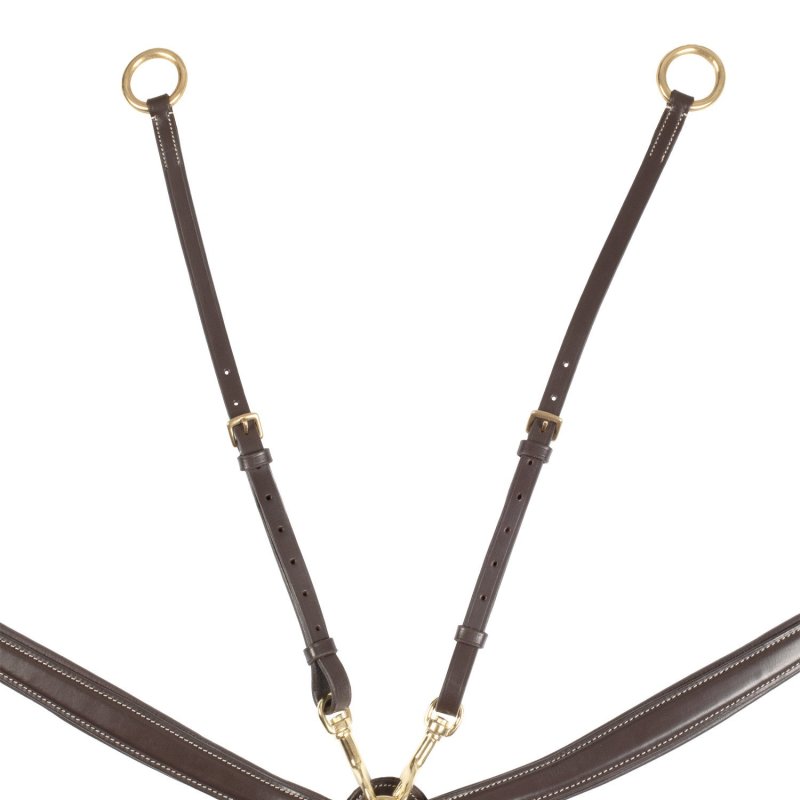 Equestro Pettorale in pelle con forchetta ET02001N - Testa di moro
