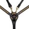 Supreme Pettorale con forchetta in cuoio con Clincher dorato - Nero
