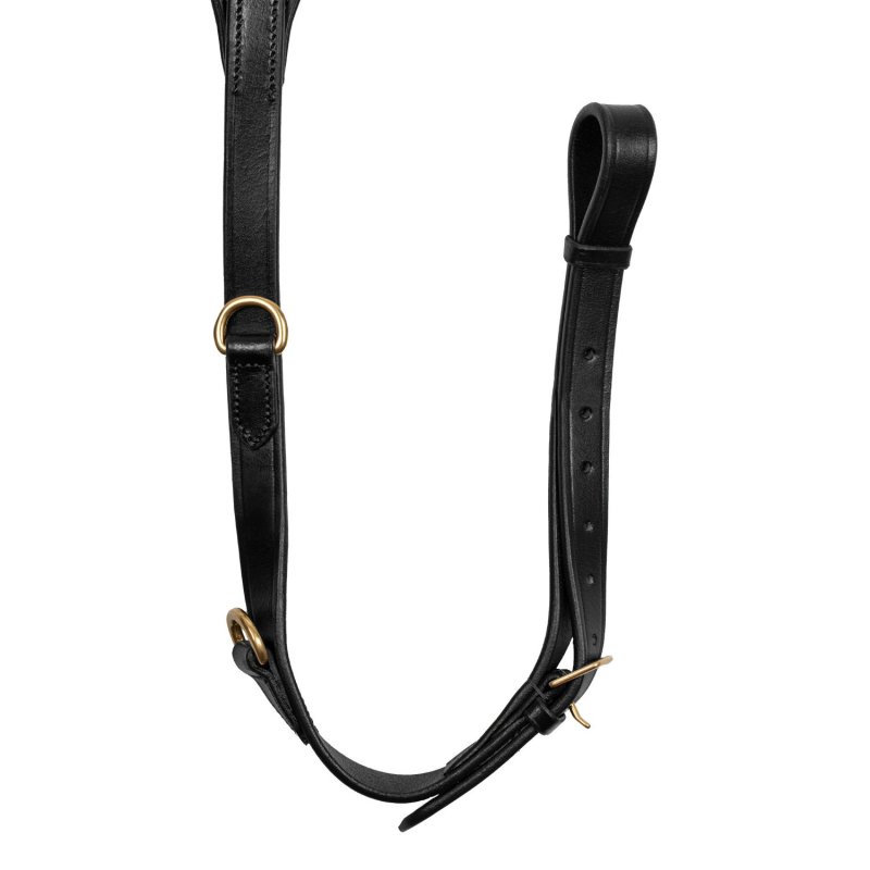 Supreme Pettorale con forchetta in cuoio con Clincher dorato - Nero