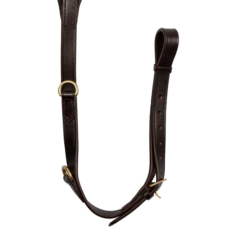 Supreme Pettorale con forchetta in cuoio con Clincher dorato - Marrone