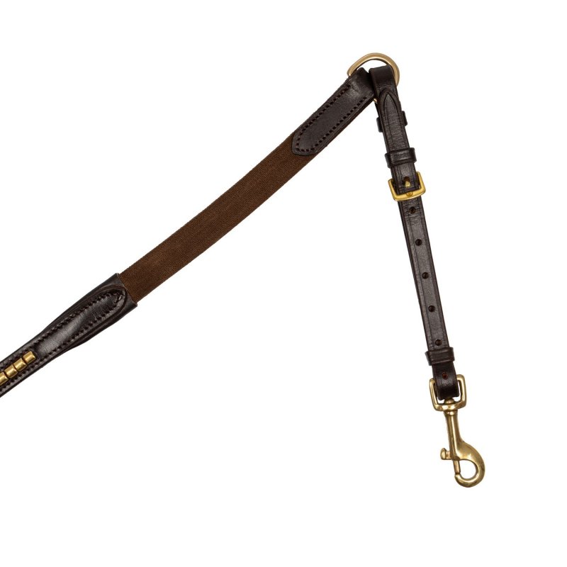 Supreme Pettorale con forchetta in cuoio con Clincher dorato - Marrone