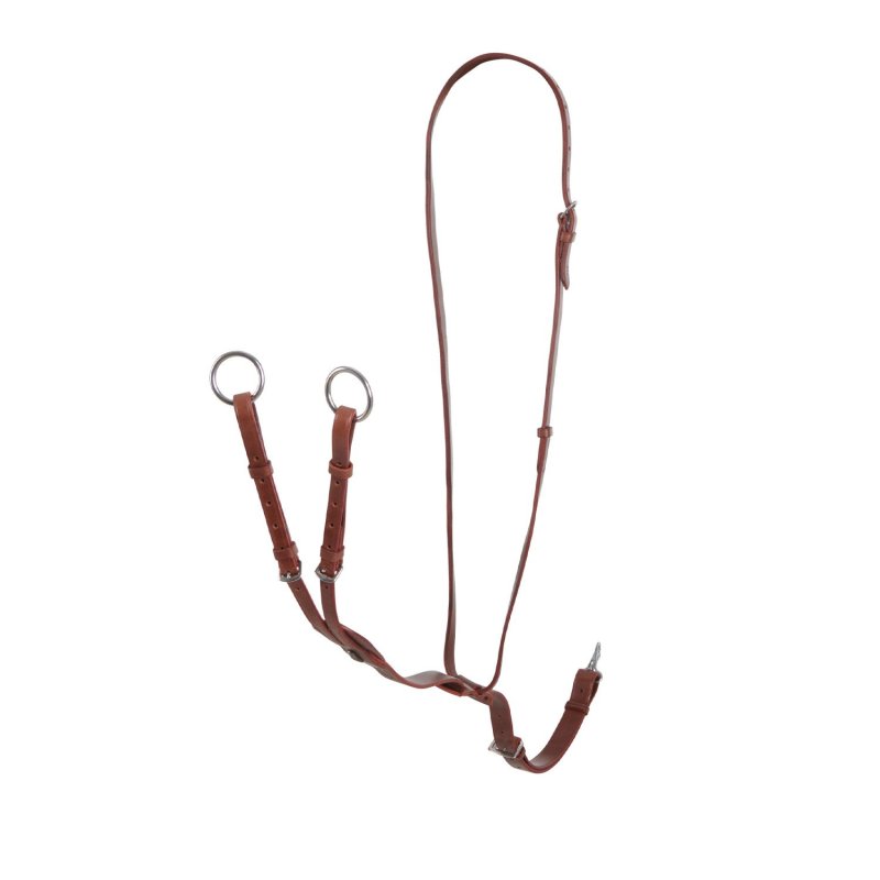 Equestro Martingala a collier in cuoio resistente - Cognac