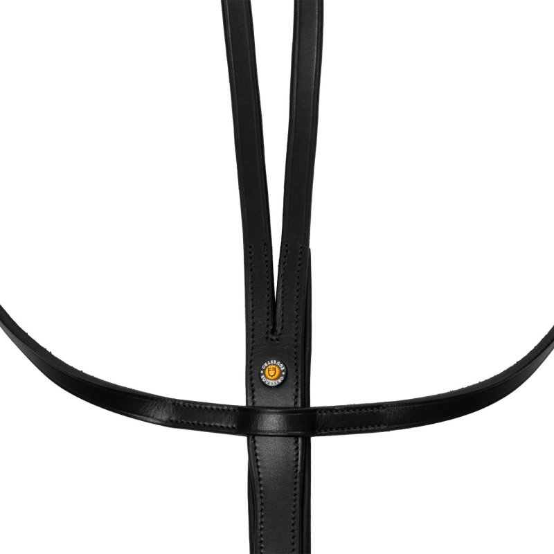 Equestro Martingala in pelle cuciture argento - Nero