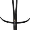 Equestro Martingala in pelle cuciture argento - Nero