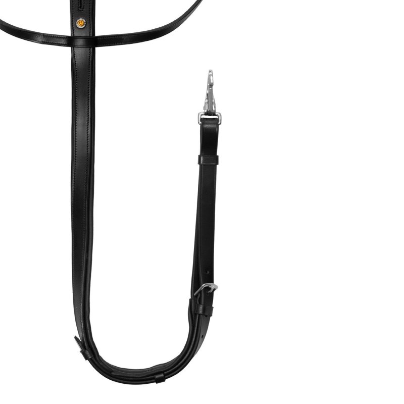 Equestro Martingala in pelle cuciture argento - Nero