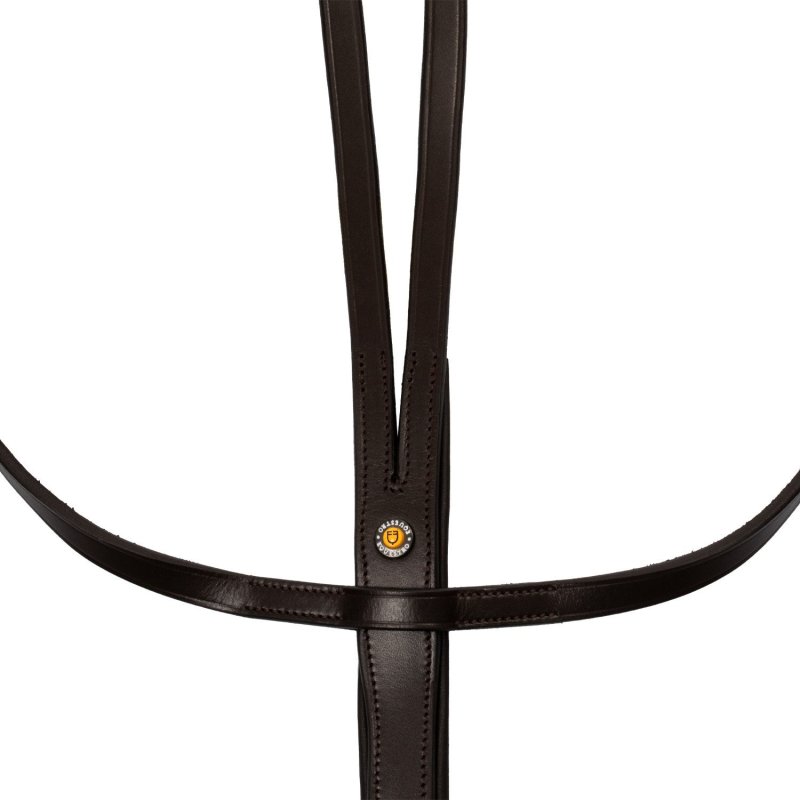 Equestro Martingala in pelle cuciture argento - Testa di moro