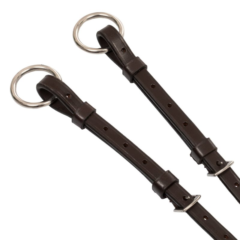 Equestro Martingala in pelle cuciture argento - Testa di moro