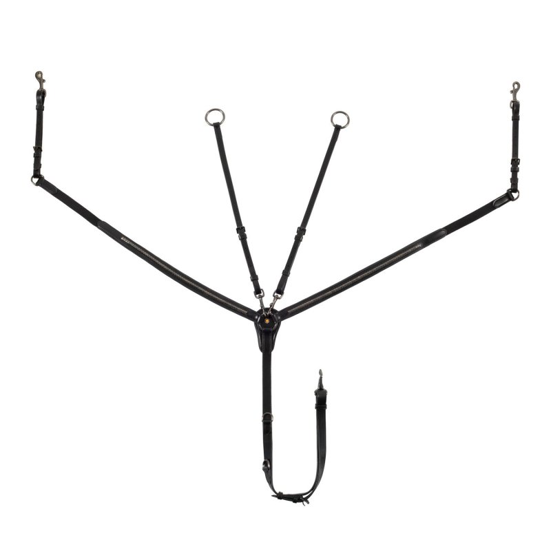 Equestro Pettorale con forchetta e clincher nero
