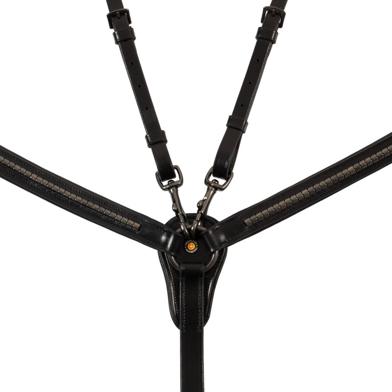 Equestro Pettorale con forchetta e clincher nero