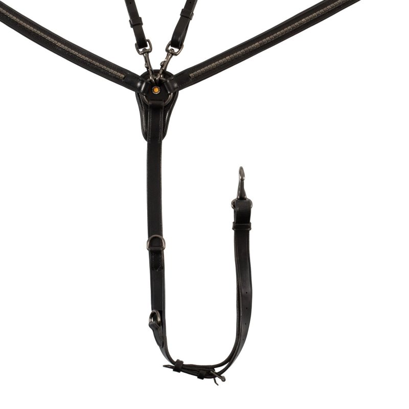 Equestro Pettorale con forchetta e clincher nero