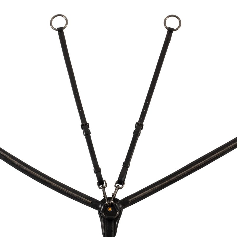 Equestro Pettorale con forchetta e clincher nero
