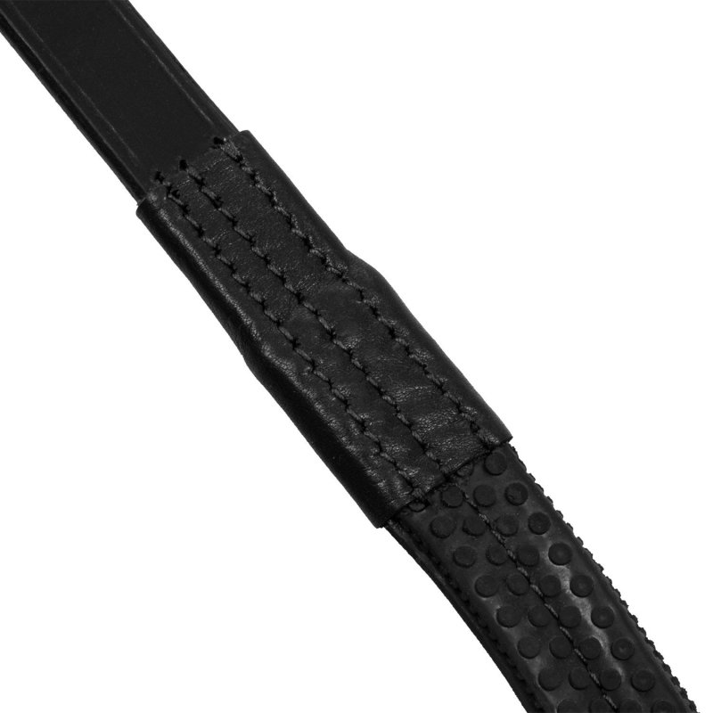 Equestro Redini con martingala in cuoio e gomma - Nero