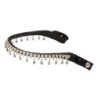 Acavallo Frontalino Queen pelle vitello cristalli - Nero - colore cristalli Trasparente
