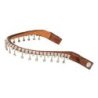 Acavallo Frontalino Queen pelle vitello cristalli - Cognac - colore cristalli Trasparente