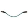 Acavallo Frontalino pelle vitello cristalli rotondi - Nero - colore cristalli Crystal Aquamarine