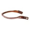 Acavallo Frontalino pelle vitello cristalli rotondi - Cognac - colore cristalli Crystal Pink