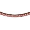 Acavallo Frontalino pelle vitello cristalli rotondi - Cognac - colore cristalli Crystal Pink