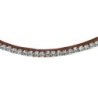 Acavallo Frontalino pelle vitello cristalli rotondi - Cognac - colore cristalli Trasparente