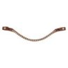Acavallo Frontalino pelle vitello cristalli stellati - Cognac - colore cristalli Trasparente