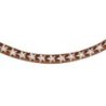 Acavallo Frontalino pelle vitello cristalli stellati - Cognac - colore cristalli Trasparente