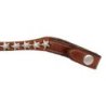 Acavallo Frontalino pelle vitello cristalli stellati - Cognac - colore cristalli Trasparente