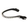 Acavallo Frontalino pelle vitello perle - Nero - colore cristalli Crystal White