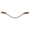 Acavallo Frontalino pelle vitello perle - Cognac - colore cristalli Crystal White