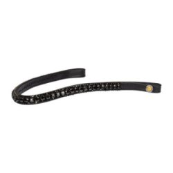 Equestro Frontalino con tripla fila di cristalli Nero