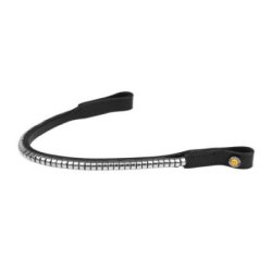 Equestro Frontalino in cuoio con Clincher argento - Nero