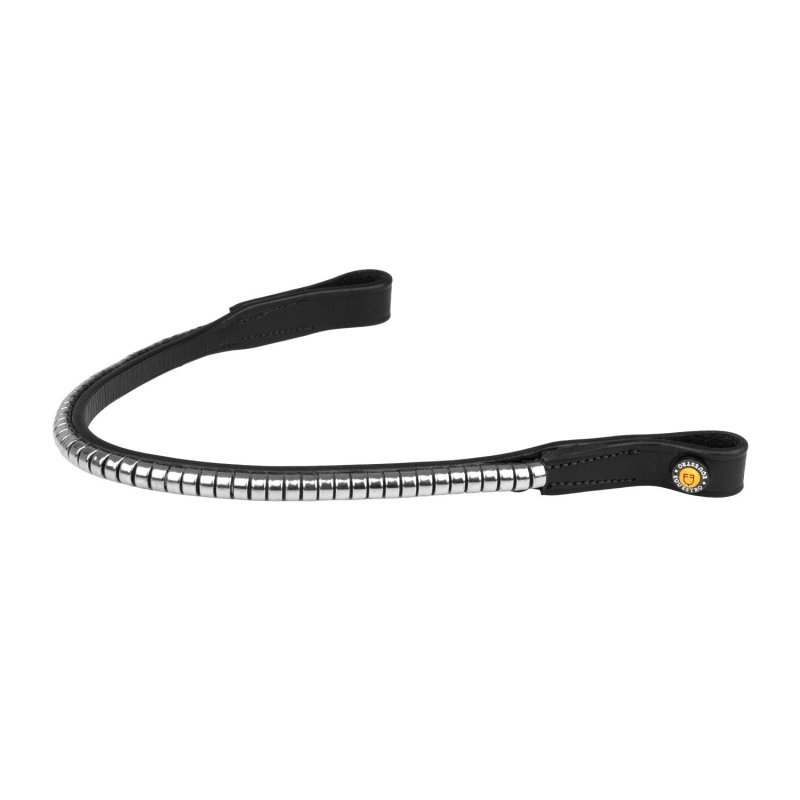 Equestro Frontalino in cuoio con Clincher argento - Nero