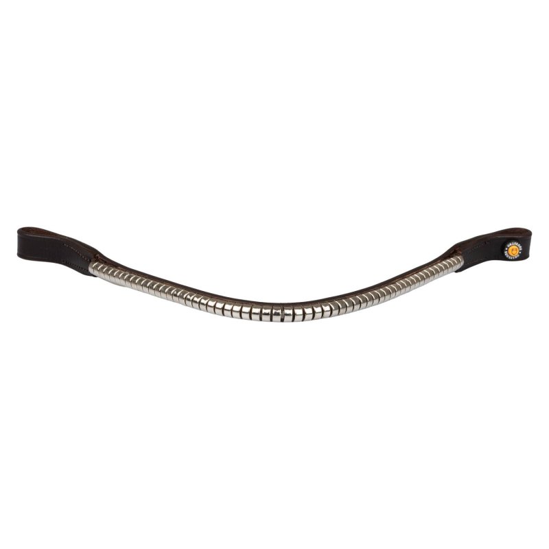 Equestro Frontalino in cuoio con Clincher argento - Testa di moro