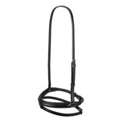 Equestro Capezzina in cuoio con chiudibocca removibile - Nero