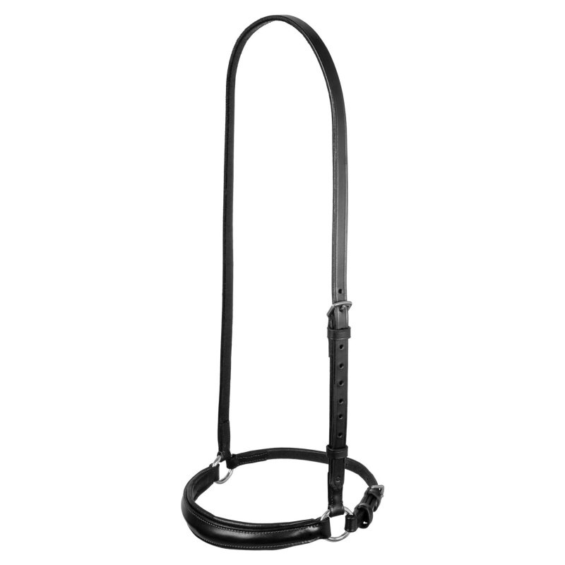 Equestro Capezzina regolabile in cuoio - Nero