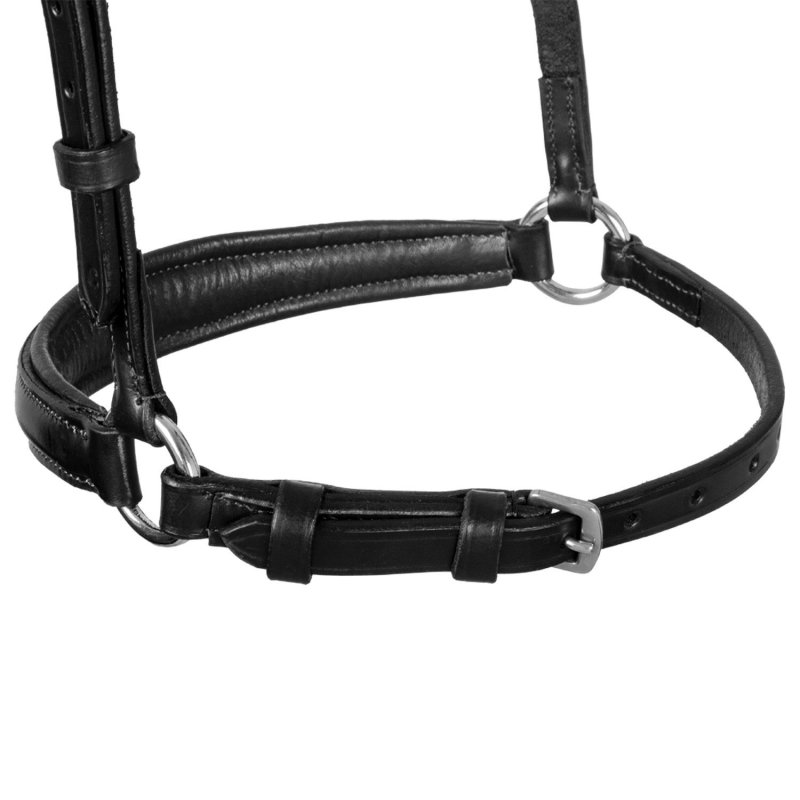 Equestro Capezzina regolabile in cuoio - Nero