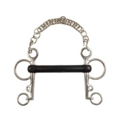 Umbria Equitazione Pelham inox intero aste corte gomma rigida