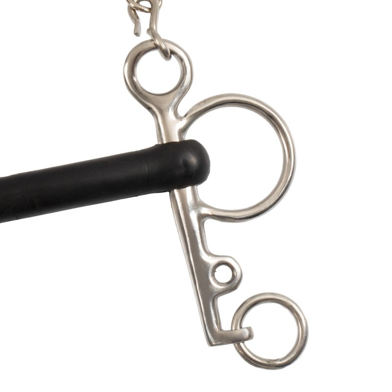 Umbria Equitazione Pelham inox intero aste corte gomma rigida