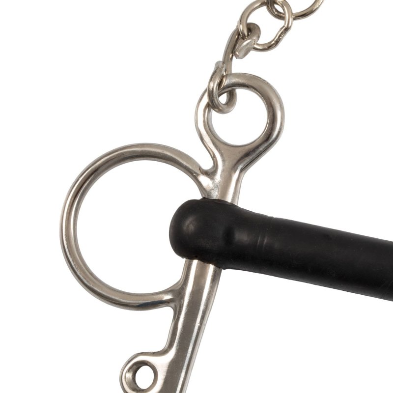 Umbria Equitazione Pelham inox intero aste corte gomma rigida