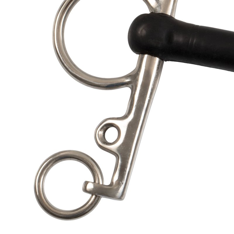Umbria Equitazione Pelham inox intero aste corte gomma rigida
