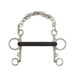 Umbria Equitazione Pelham inox intero gomma rigida