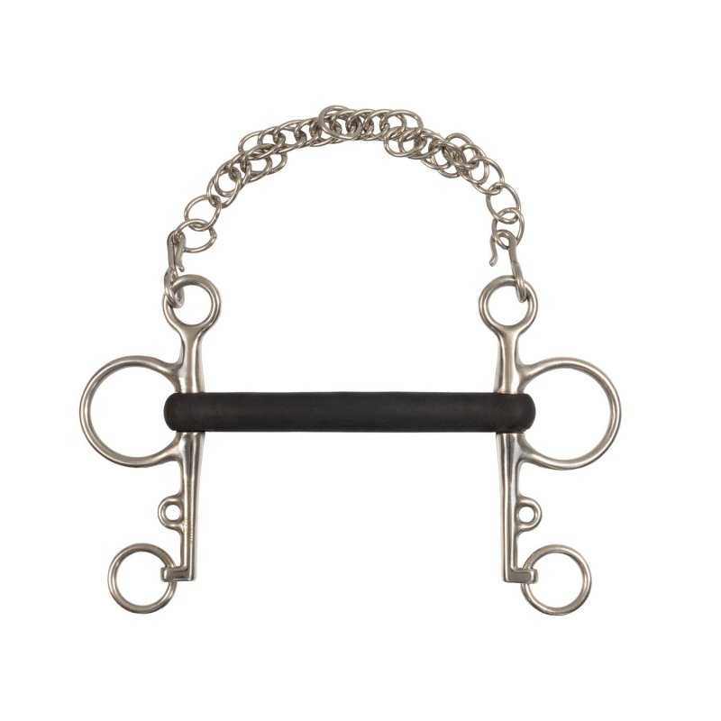 Umbria Equitazione Pelham inox intero gomma rigida