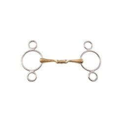 Umbria Equitazione Filetto Pessoa a tre anelli con doppio snodo 16 mm